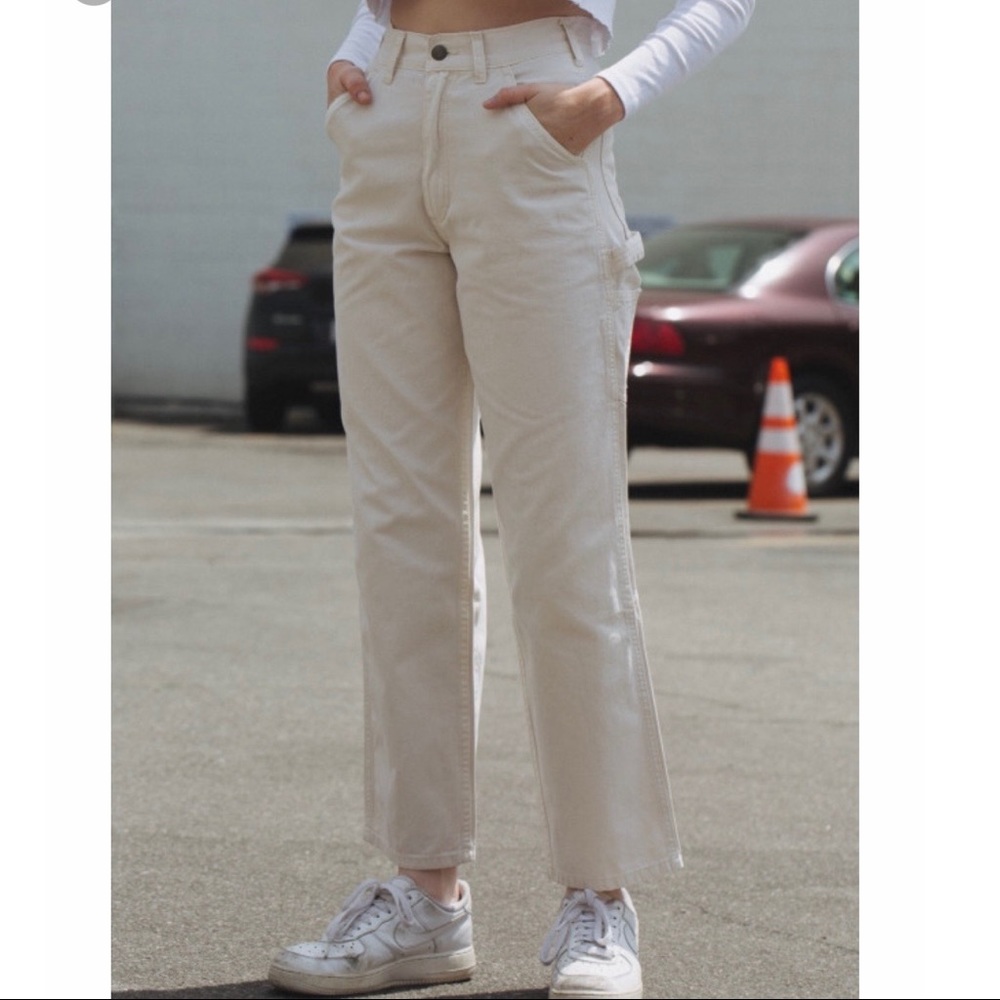 Cream cargo pants, brandy Melville